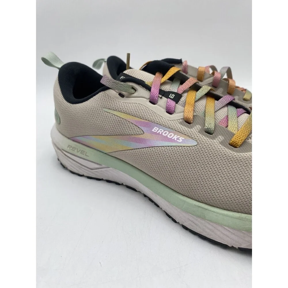 Brooks REVEL 6 Men's USED Running Shoes White/Silver Lining US Size 9.5 D